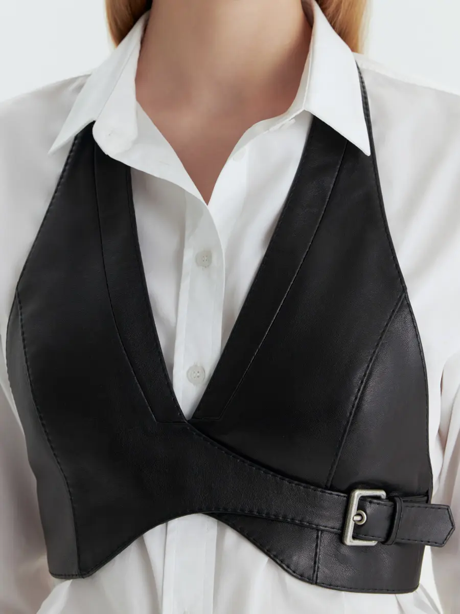 Жилет кожаный