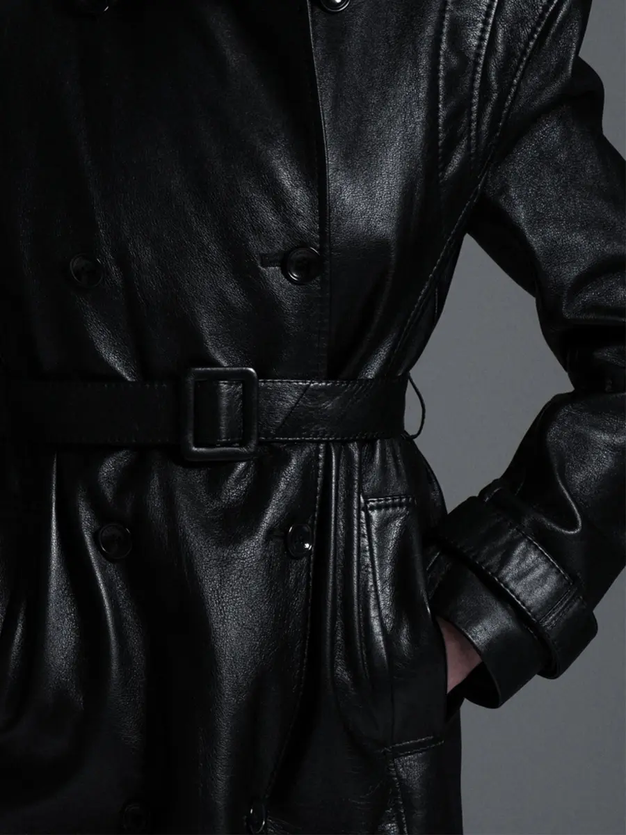 Тренч кожаный