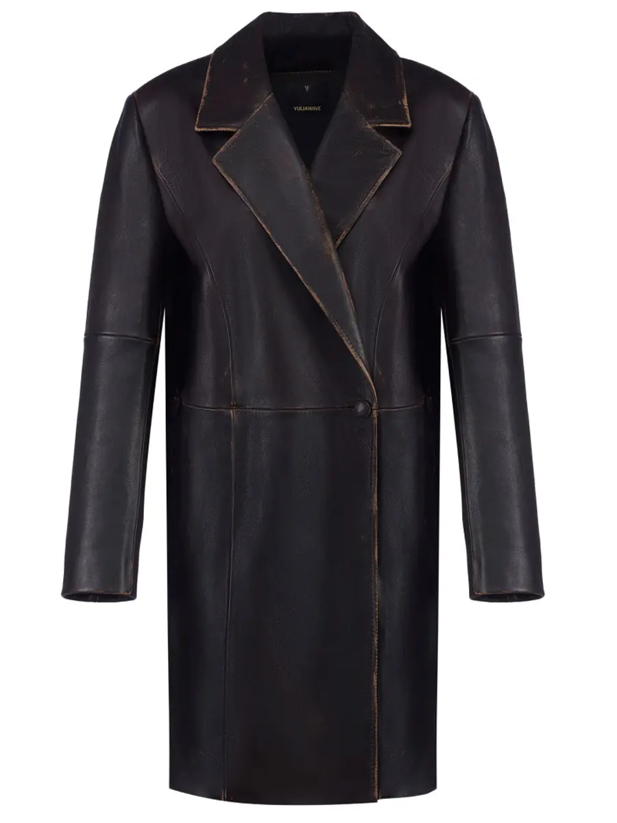 Тренч кожаный