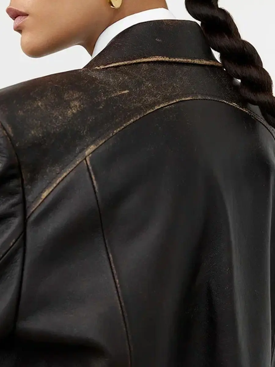 Тренч кожаный