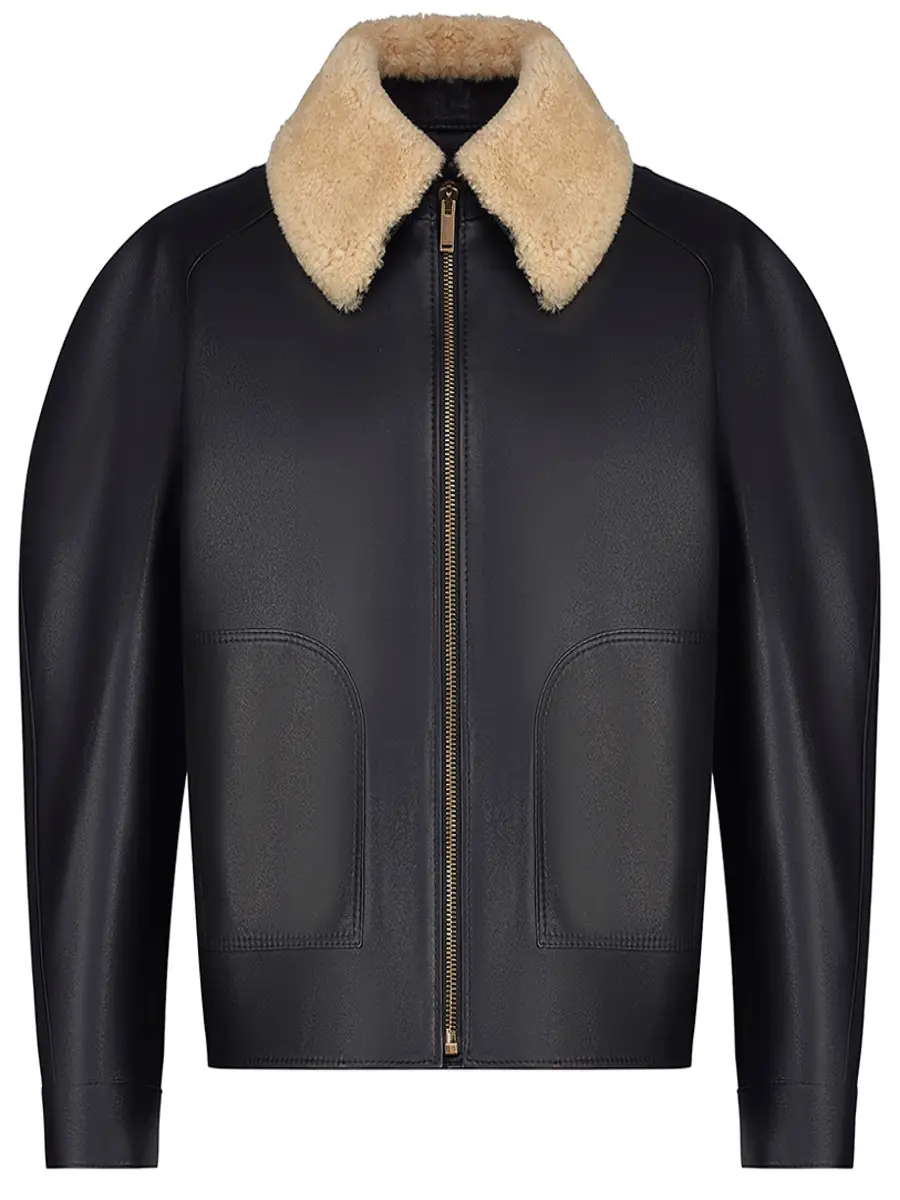 Куртка кожаная с мехом