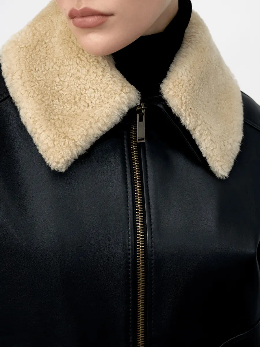 Куртка кожаная с мехом