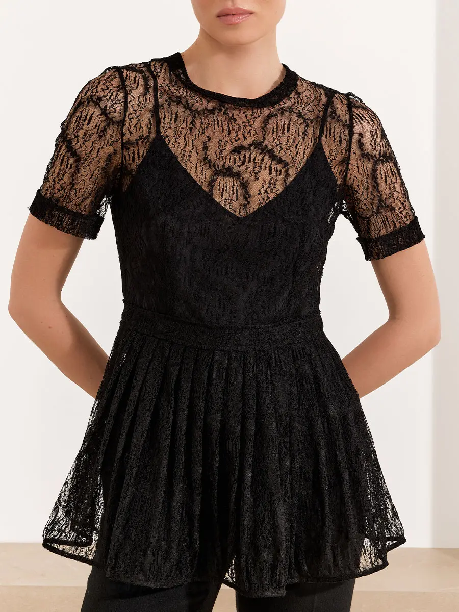 Платье-туника кружевное