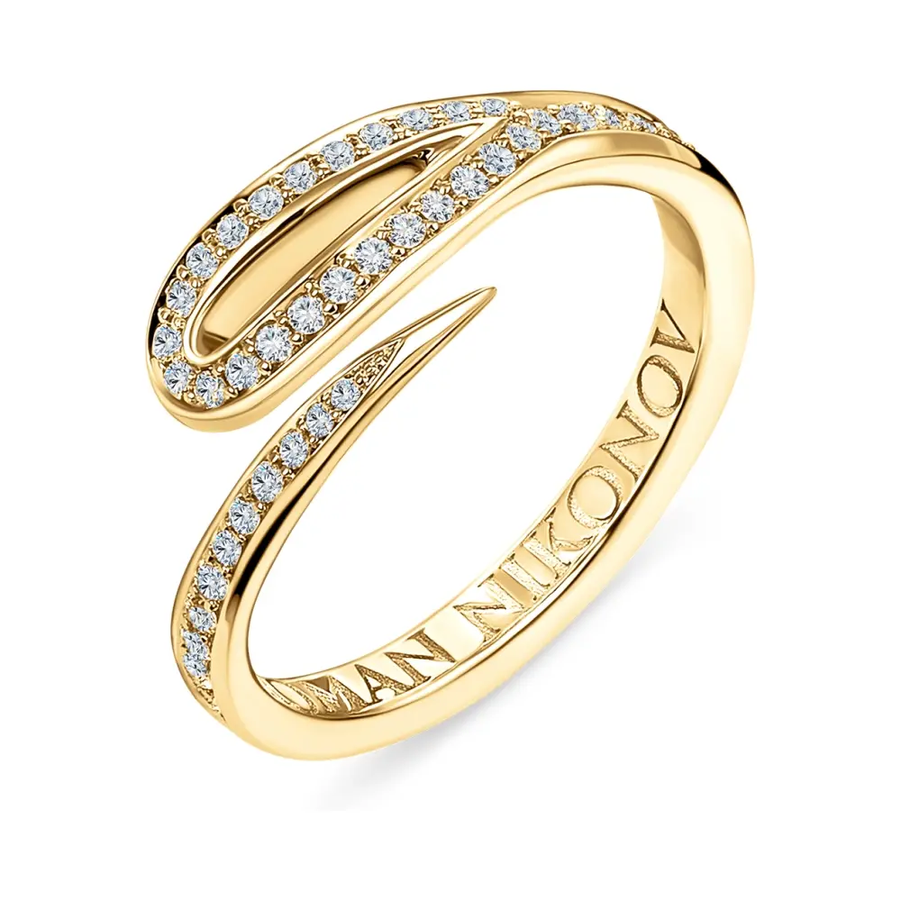 Кольцо «Кащеева игла» с бриллиантами Half Pave