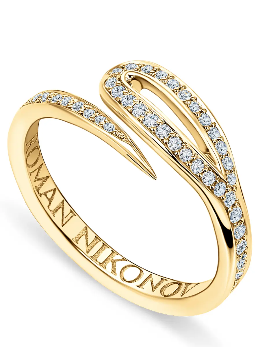 Кольцо «Кащеева игла» с бриллиантами Half Pave