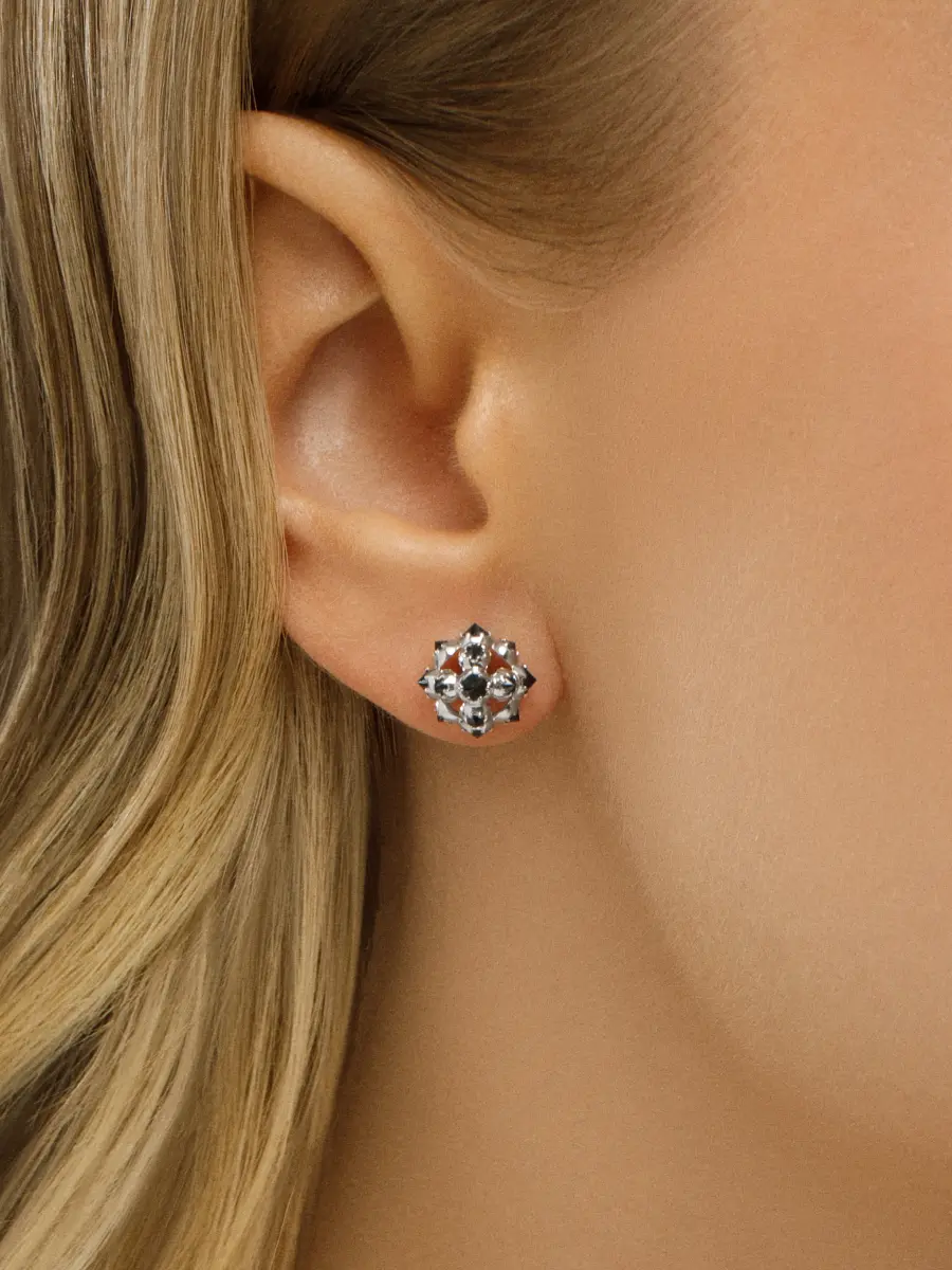 Пусеты «Ежевика» с бриллиантами