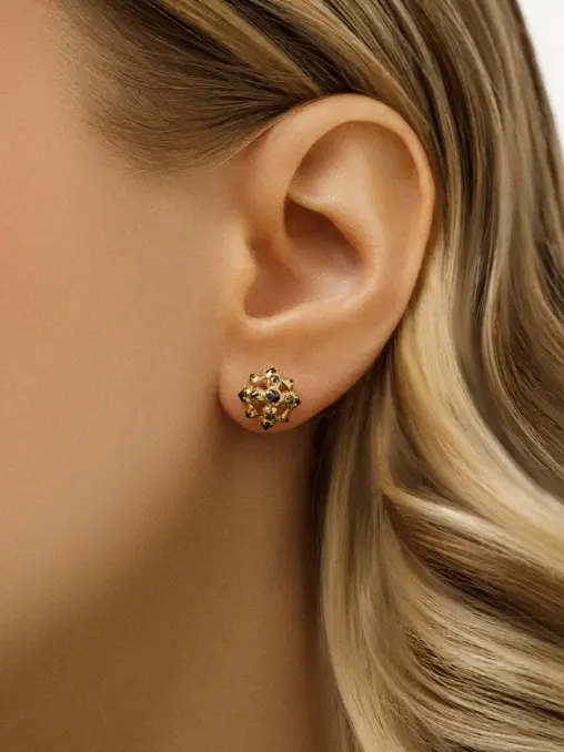 Пусеты «Ежевика» с бриллиантами ROMAN NIKONOV