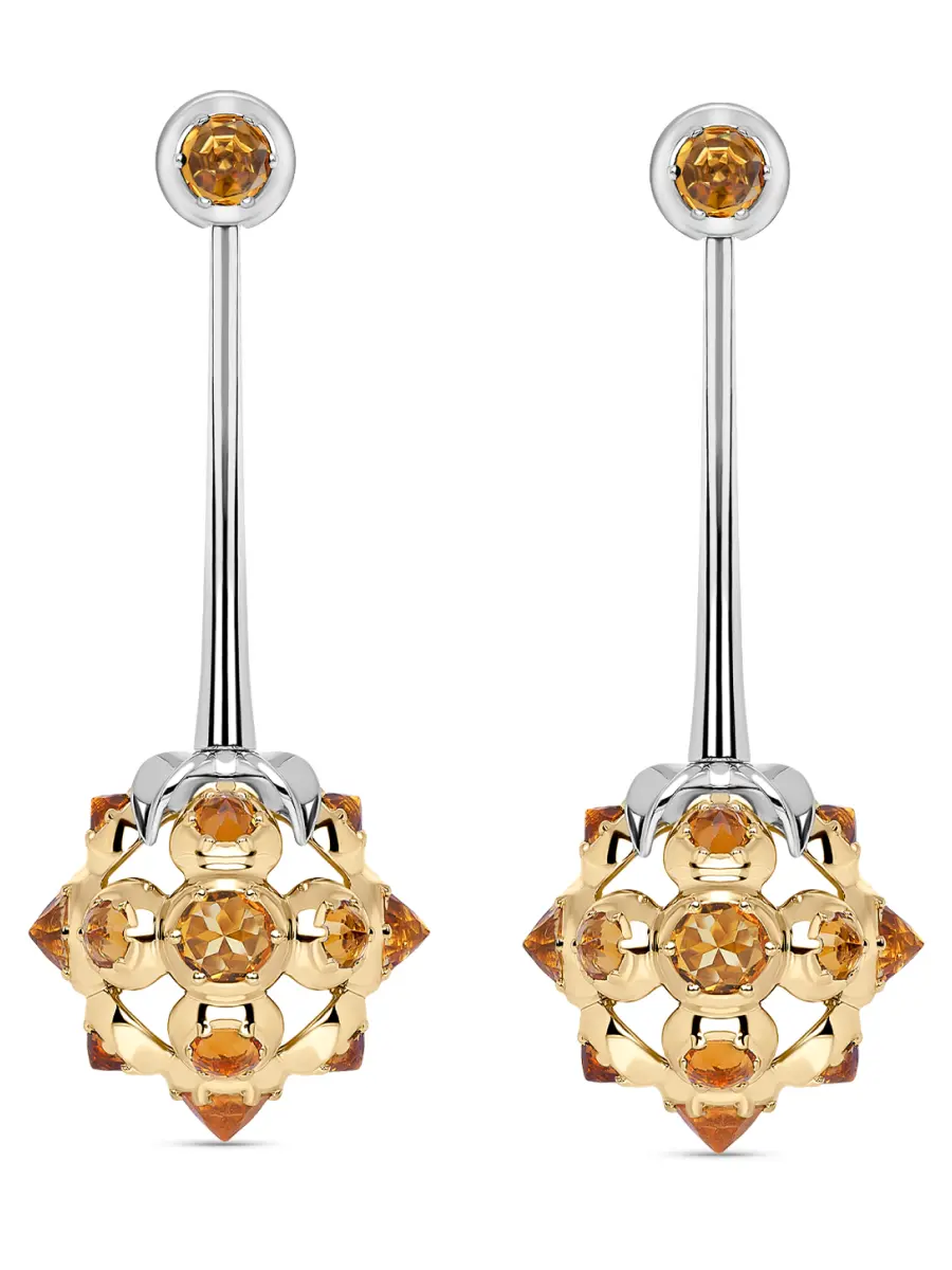 Серьги «Морошка» с цитринами