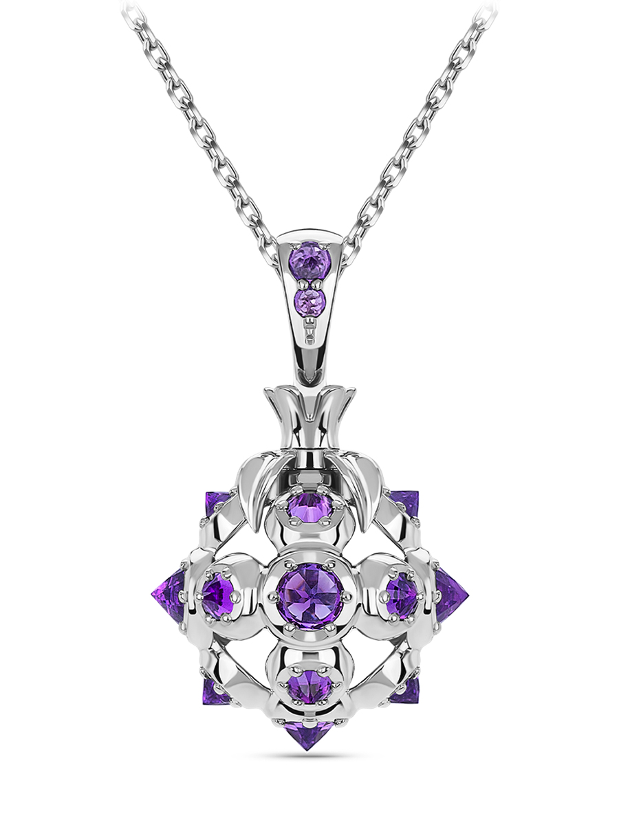 Подвеска «Голубика» с аметистами