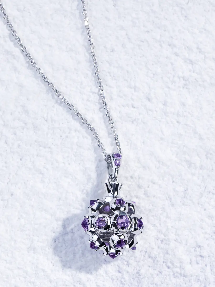 Подвеска «Голубика» с аметистами