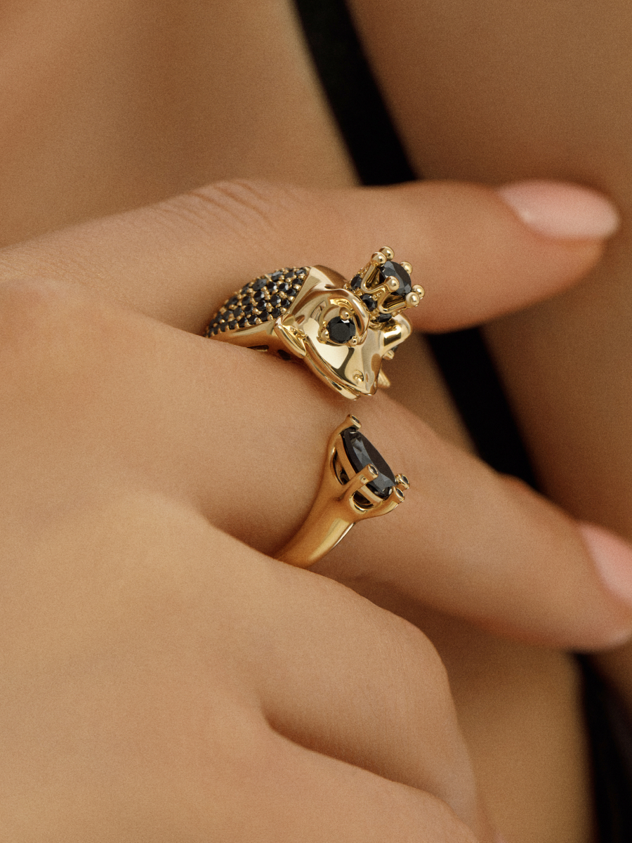 Кольцо «Царевна-лягушка» с бриллиантами