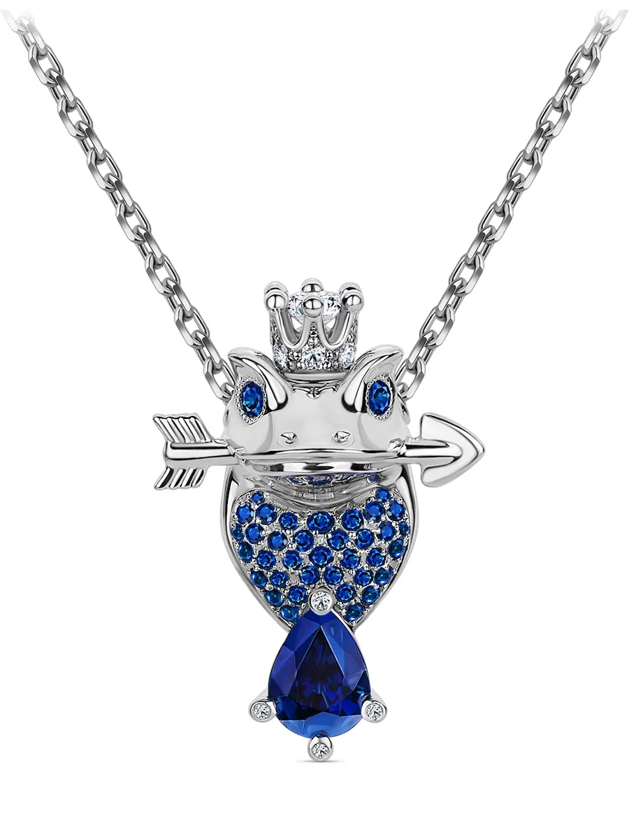 Подвеска «Царевна-лягушка» с бриллиантами и сапфирами