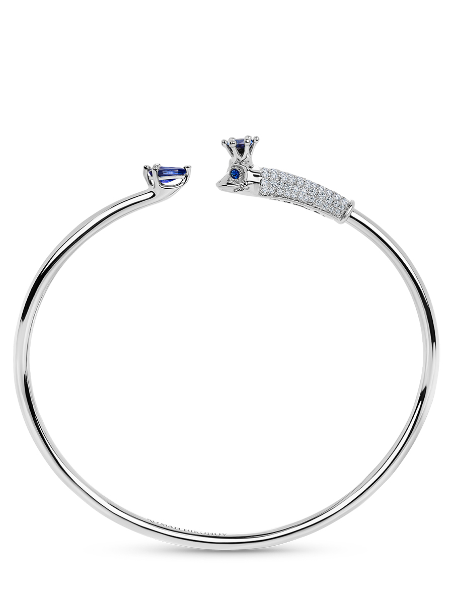 Браслет «Царевна-лягушка» с бриллиантами и сапфирами