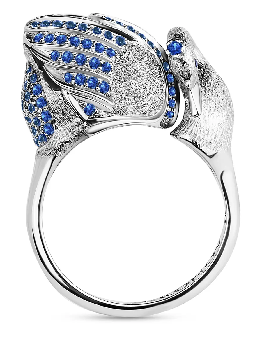 Кольцо «Царевна-лебедь» с сапфирами