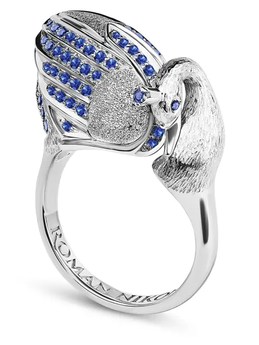 Кольцо «Царевна-лебедь» с сапфирами ROMAN NIKONOV