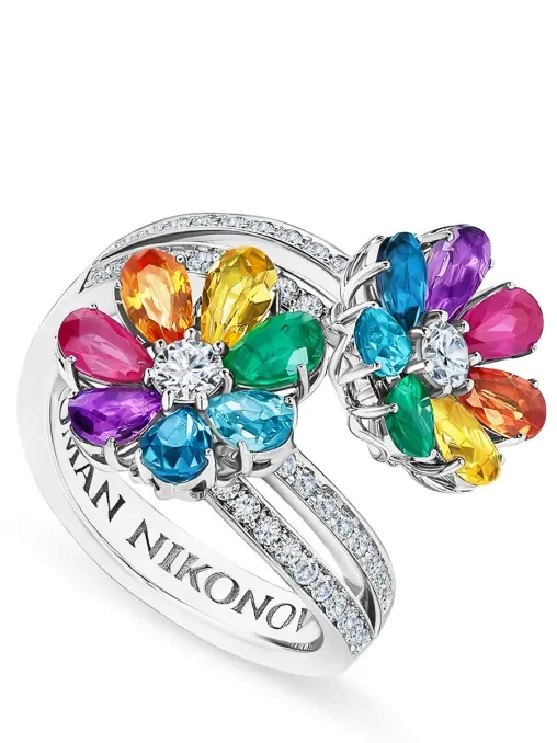 Двойное кольцо «Цветик-семицветик» ROMAN NIKONOV