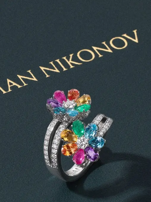 Двойное кольцо «Цветик-семицветик» ROMAN NIKONOV