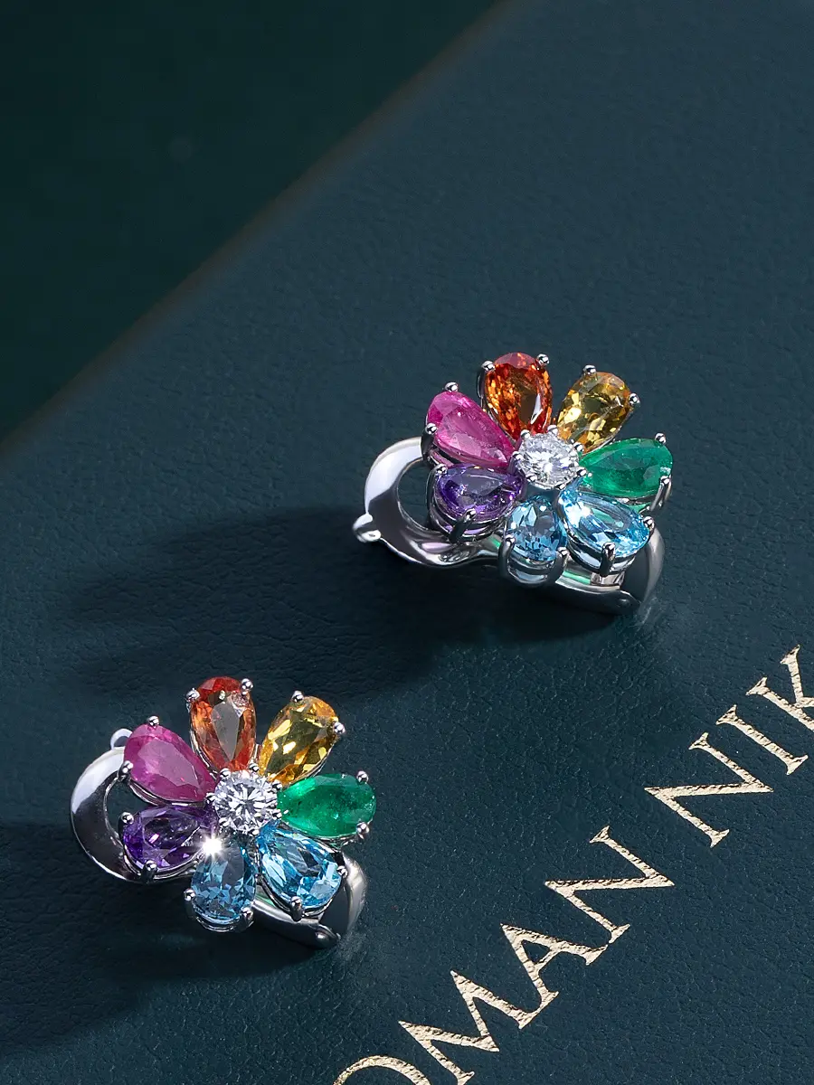 Пусеты на швензе «Цветик-семицветик»