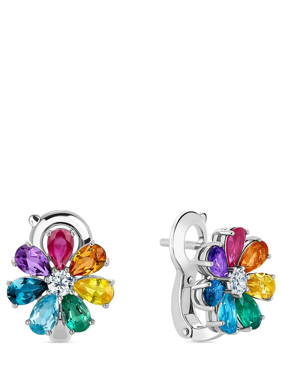 Пусеты на швензе «Цветик-семицветик»