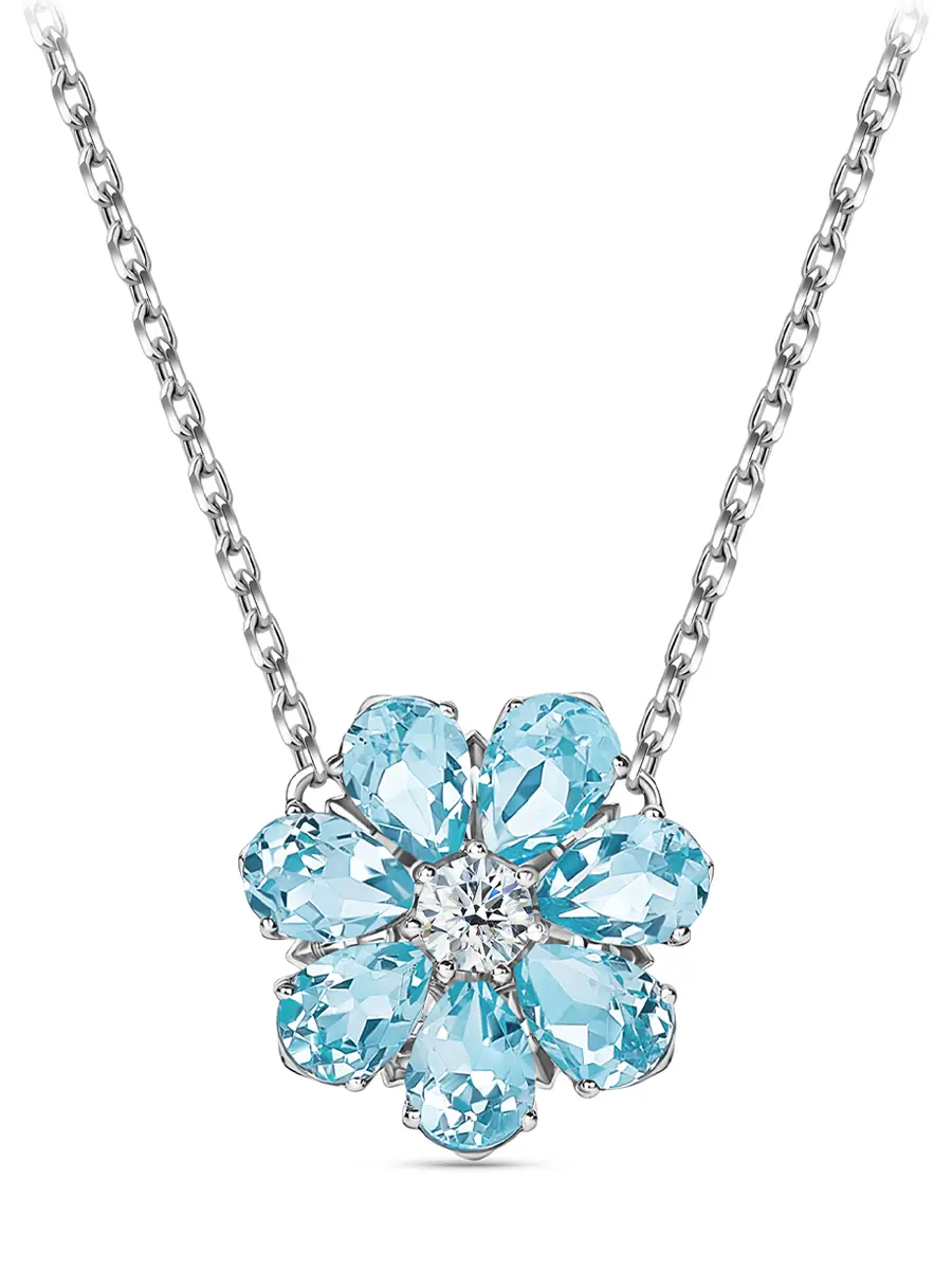 Подвеска «Цветик» с бриллиантом и топазами