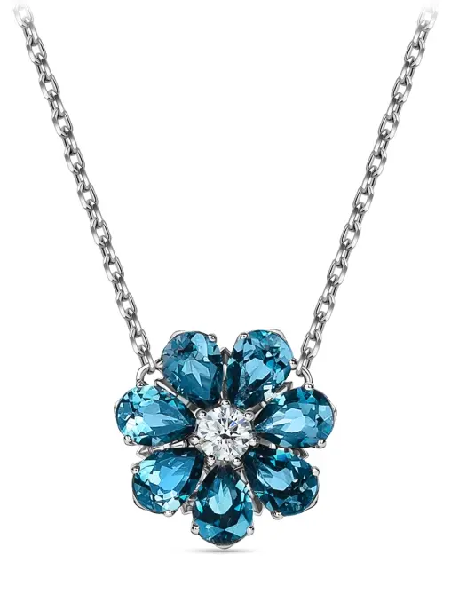 Подвеска «Цветик» с бриллиантами и топазами ROMAN NIKONOV