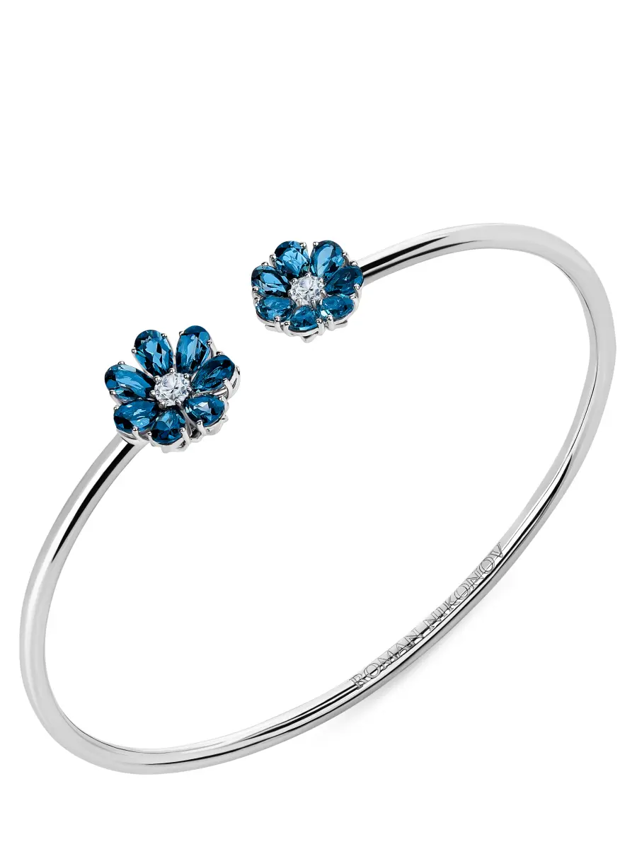 Браслет «Цветик» с бриллиантами и топазами