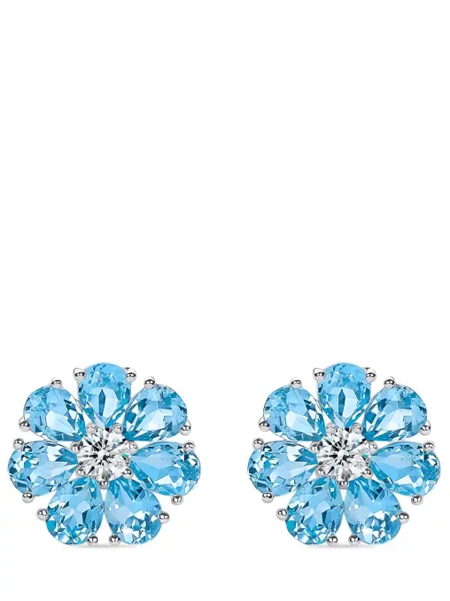 Пусеты «Цветик» с бриллиантами и топазами ROMAN NIKONOV