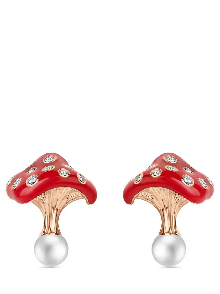 Серьги-пусеты «Волшебные грибы»