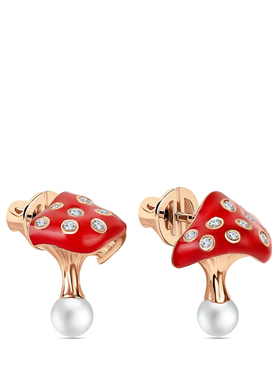 Серьги-пусеты «Волшебные грибы»