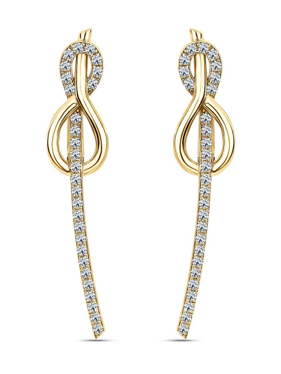 Серьги «Узел любви» с бриллиантами