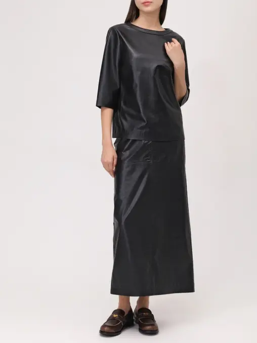 Футболка из кожи JULIAKISELEVA