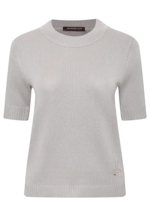 Футболка BAZE из хлопка с шелком JULIAKISELEVA