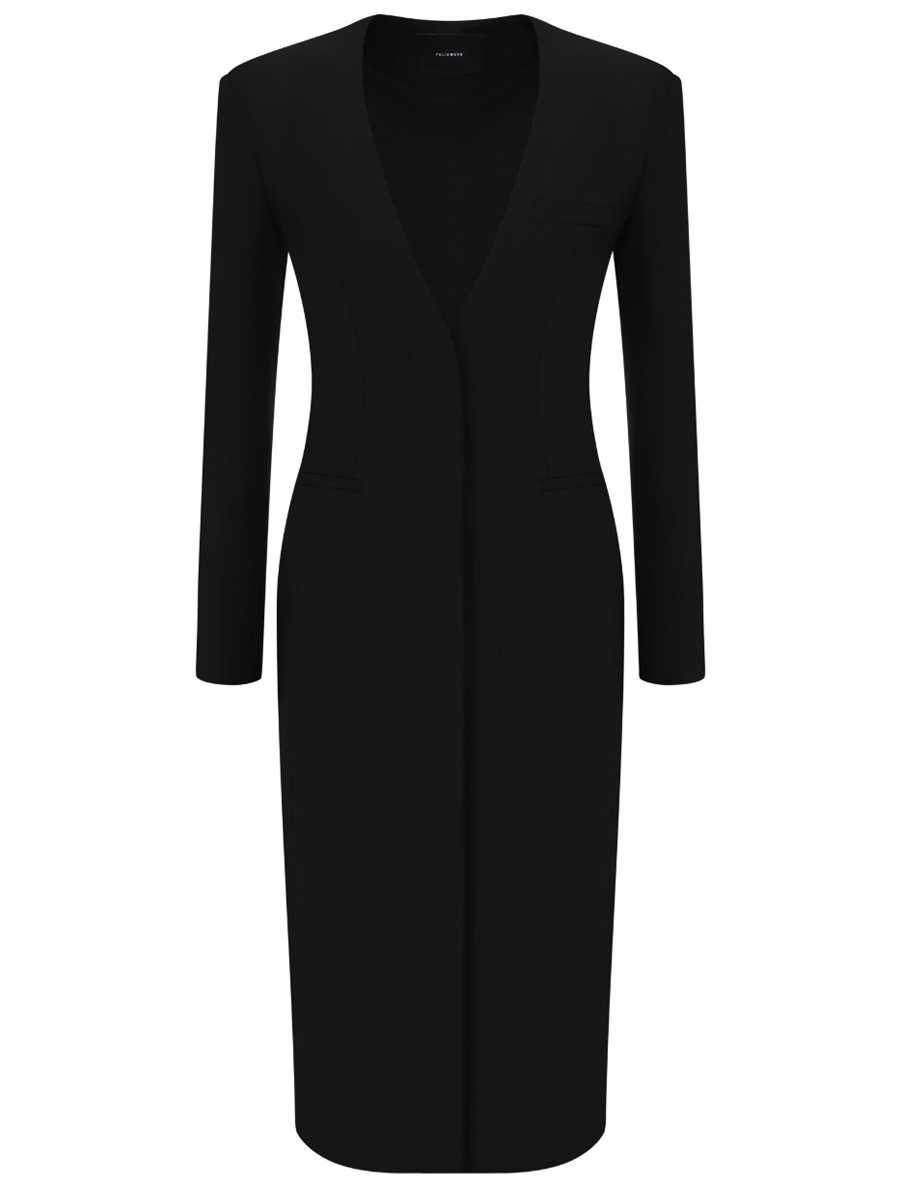 Платье-пиджак однотонное