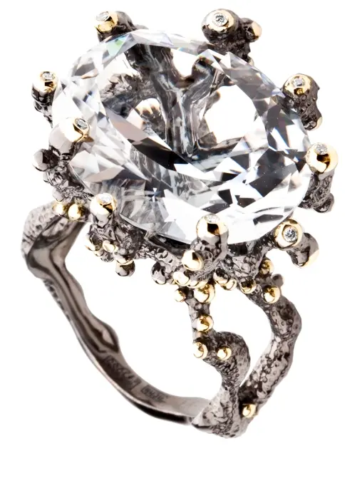 Кольцо кораллы с прозрачным кварцем NATASHA LIBELLE