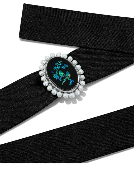 Чокер с агатом, опалами и жемчугом NATASHA LIBELLE