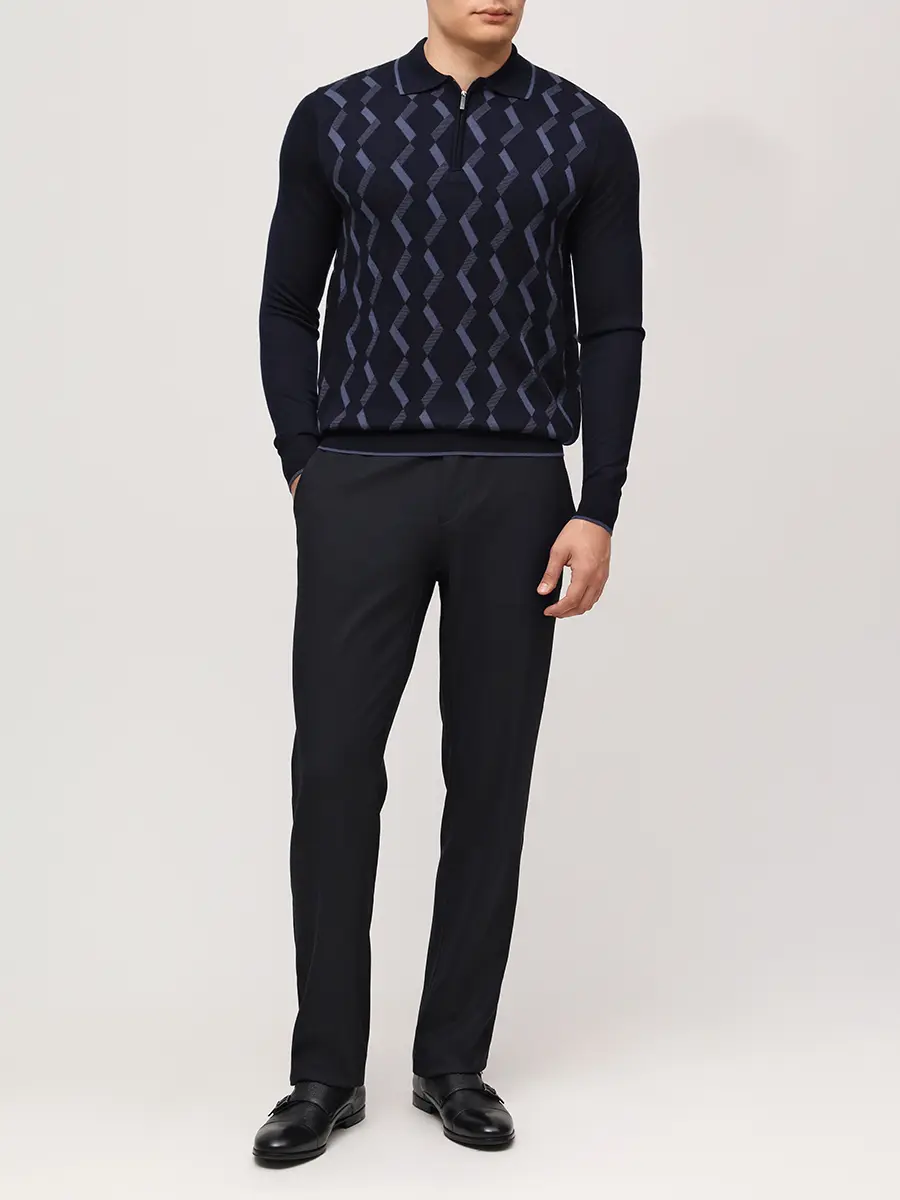 Поло из тенселя и шерсти