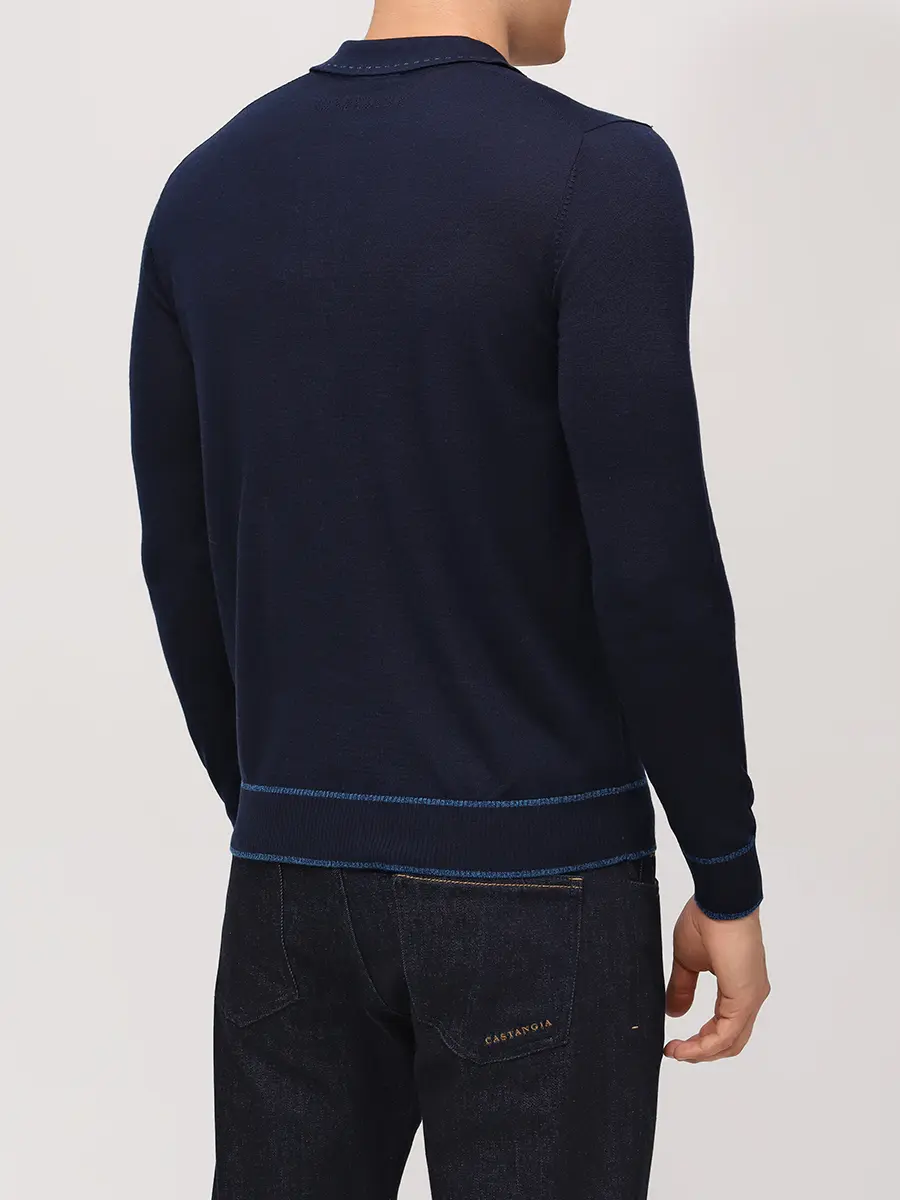 Поло из тенселя и шерсти