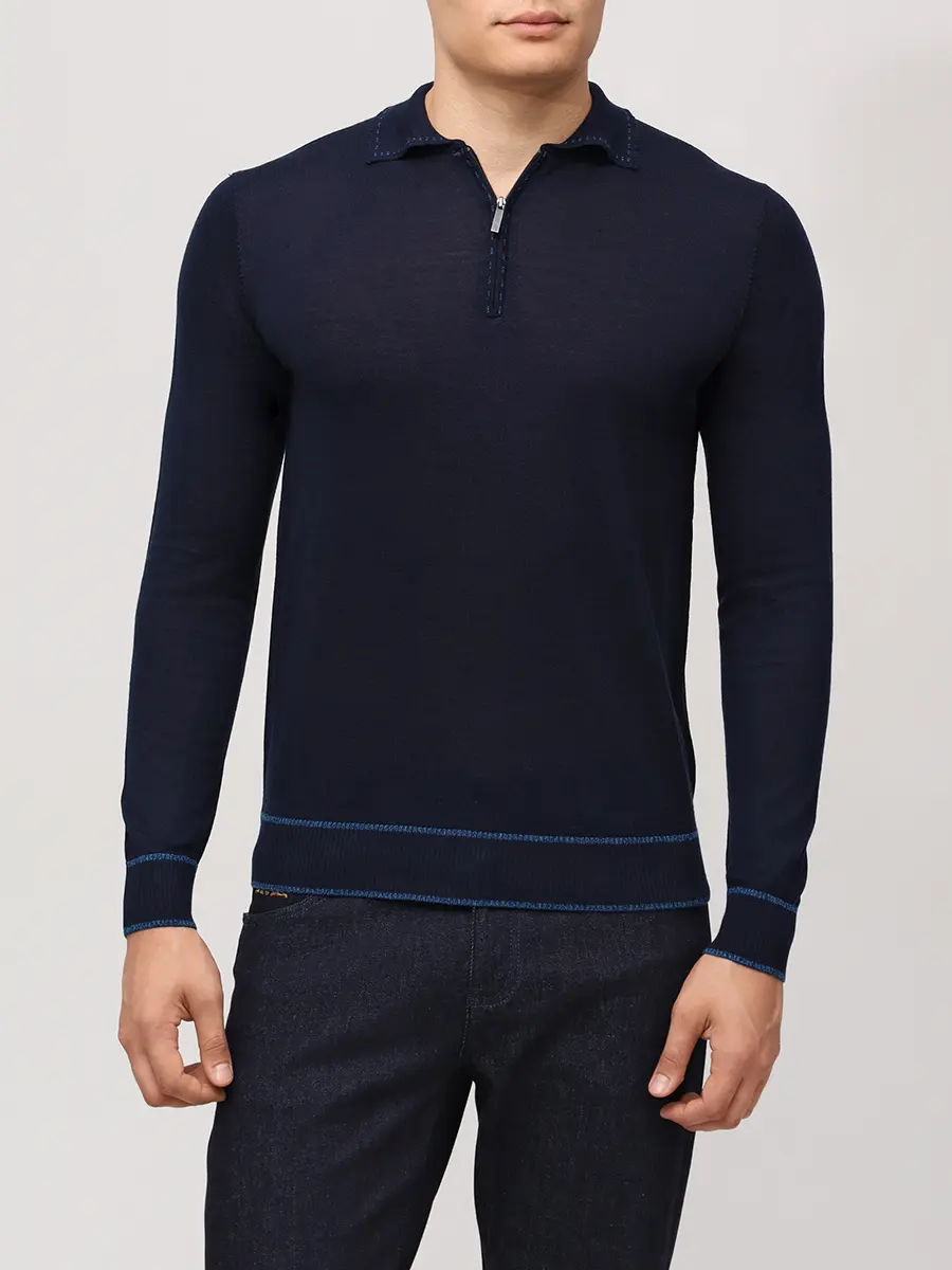 Поло из тенселя и шерсти