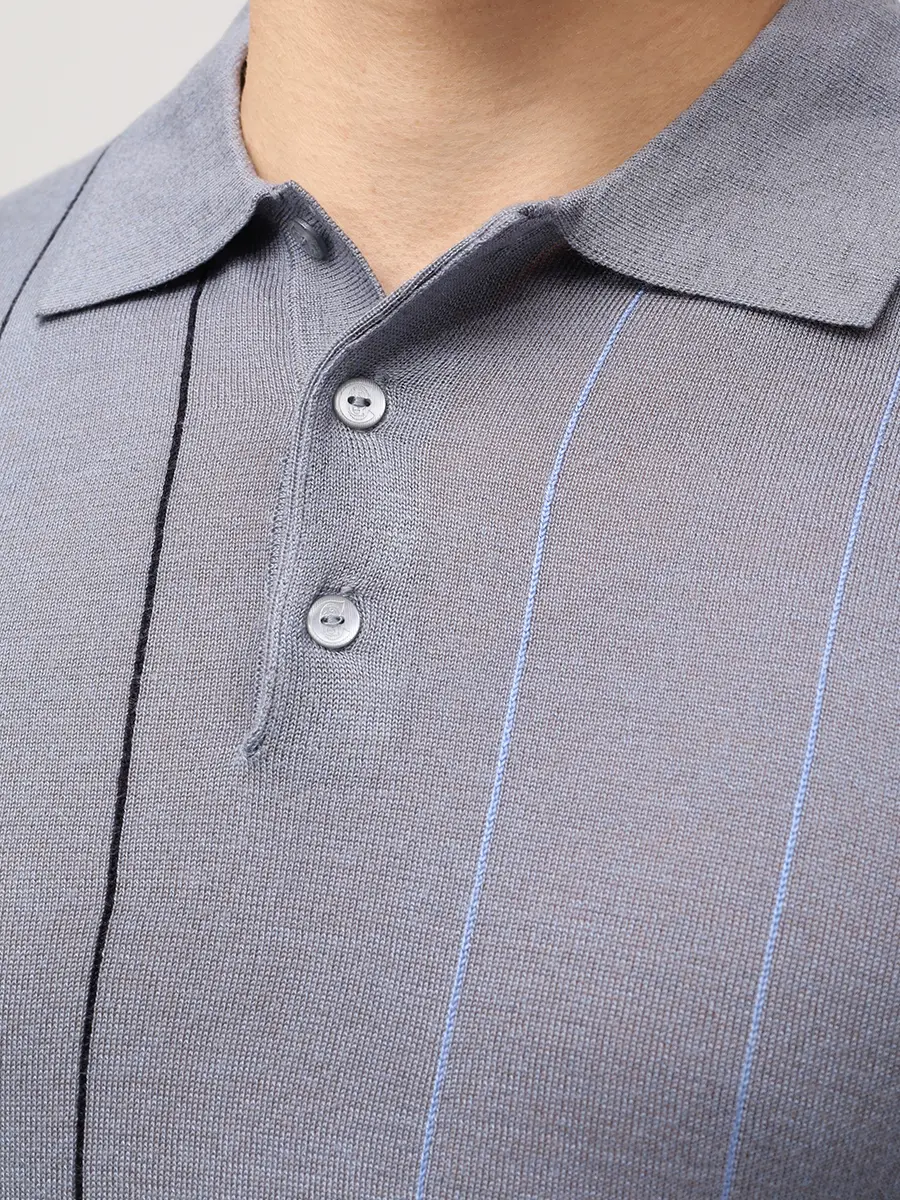 Поло из тенселя и шерсти