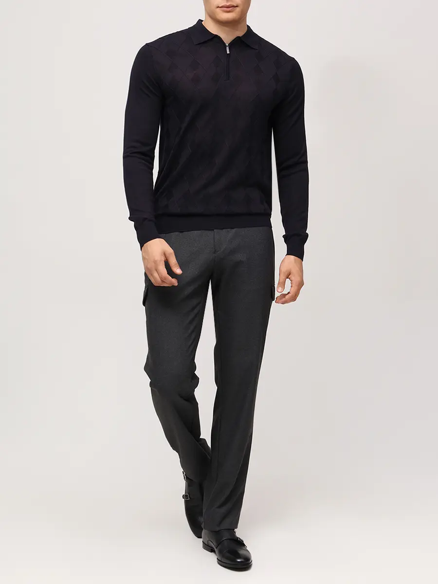 Поло из тенселя и шерсти