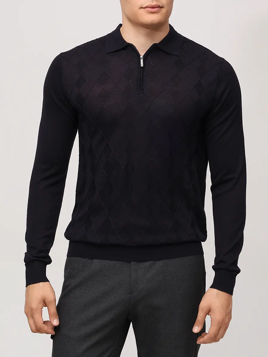 Поло из тенселя и шерсти