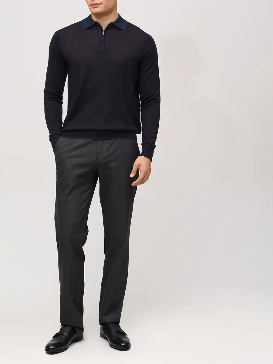 Поло из тенселя и шерсти