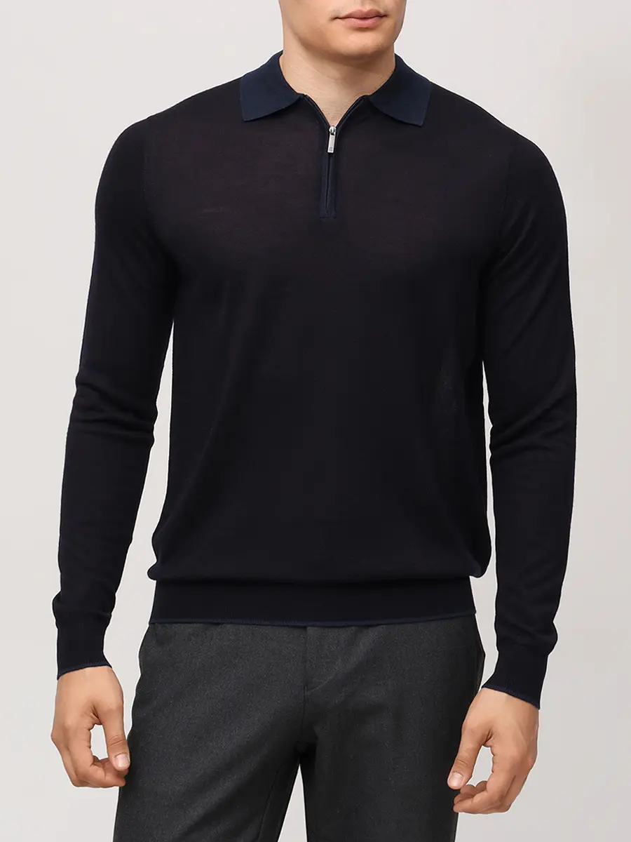 Поло из тенселя и шерсти