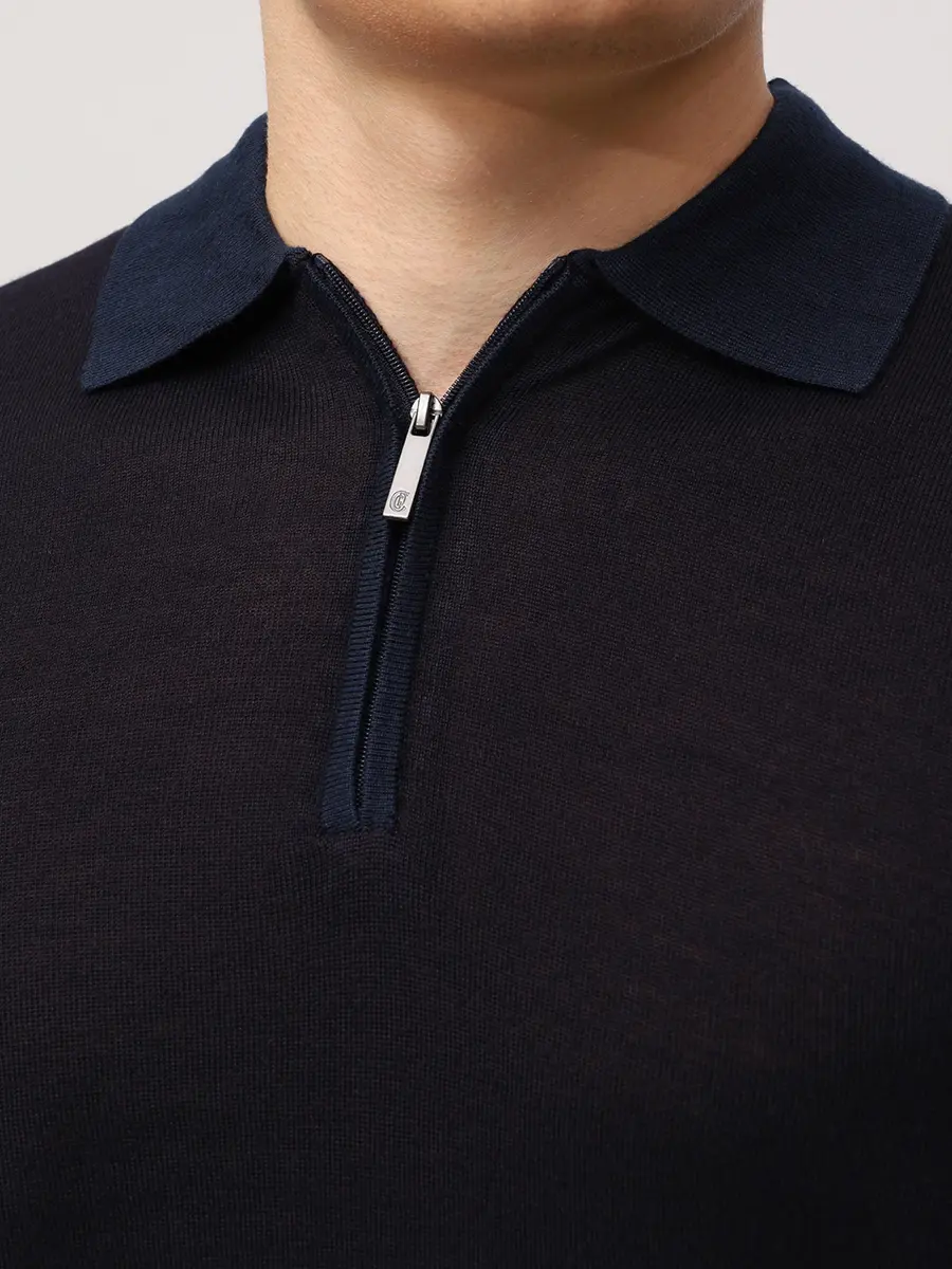 Поло из тенселя и шерсти