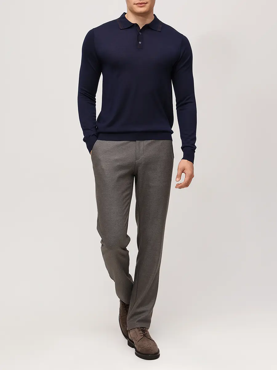 Поло из тенселя и шерсти