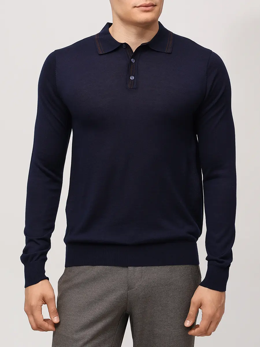 Поло из тенселя и шерсти