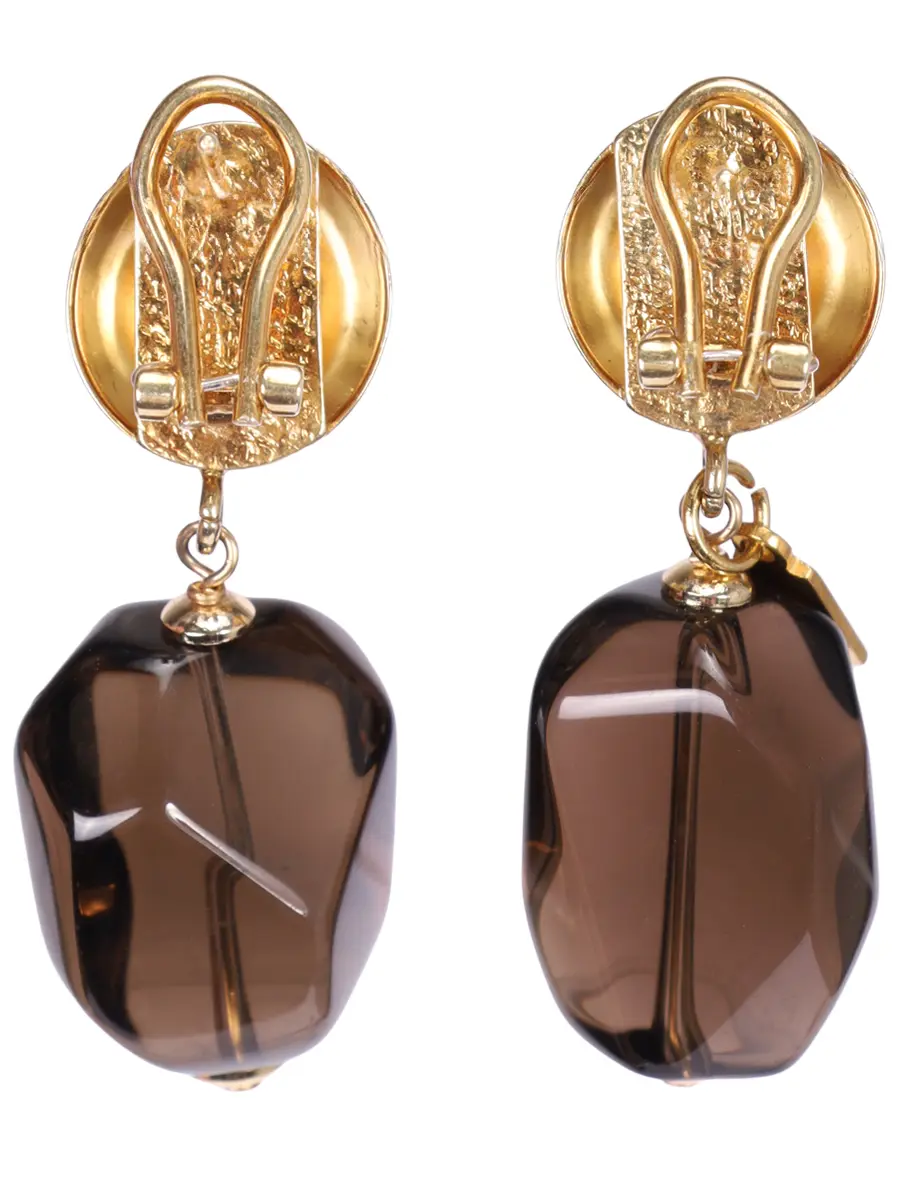 Серьги с раухтопазом