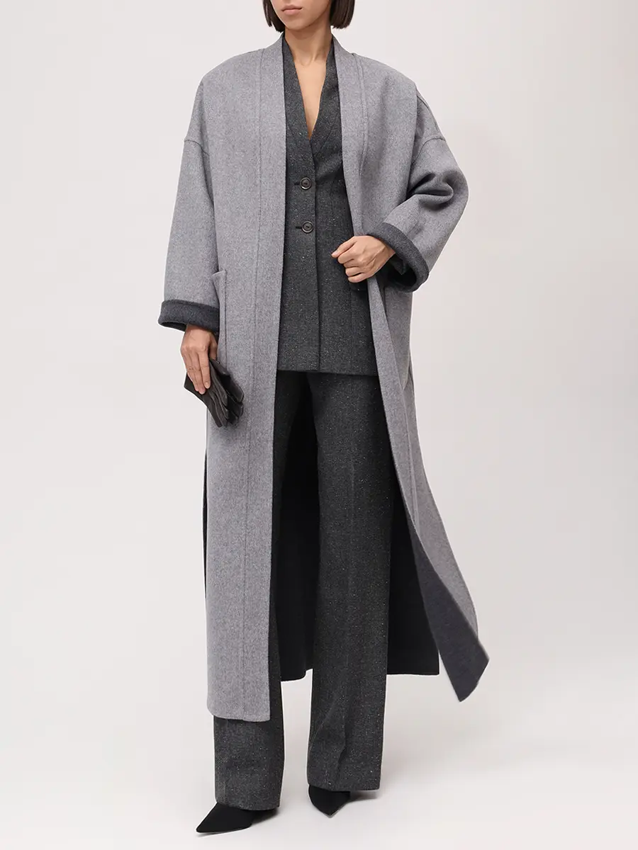 Пальто-кимоно двустороннее из кашемира