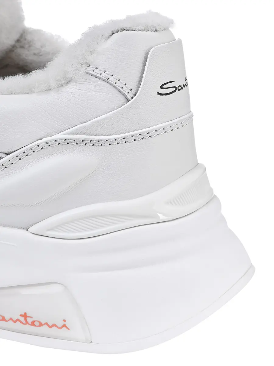 Кроссовки кожаные на меху