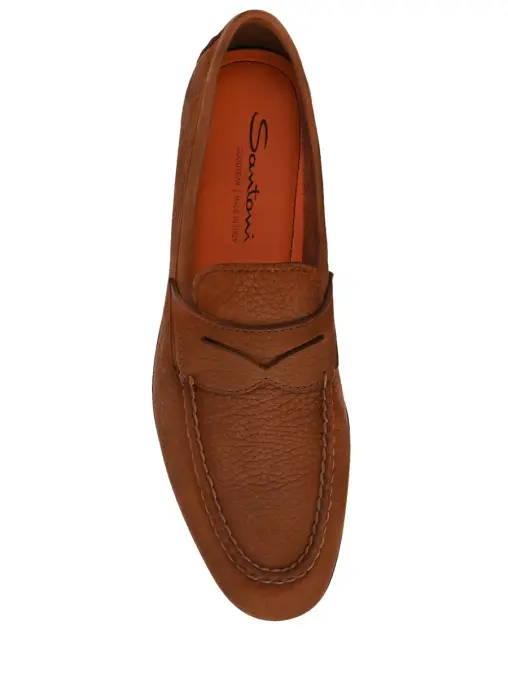Лоферы из нубука SANTONI